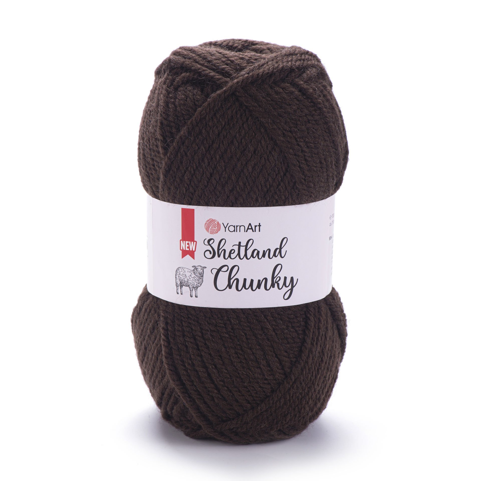 YARNART SHETLAND CHUNKY - EL ÖRGÜ İPİ KOYU KAHVERENGİ - 619