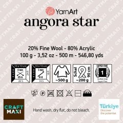 YARNART ANGORA STAR - EL ÖRGÜ İPİ KIRÇILLI GRİ - 179