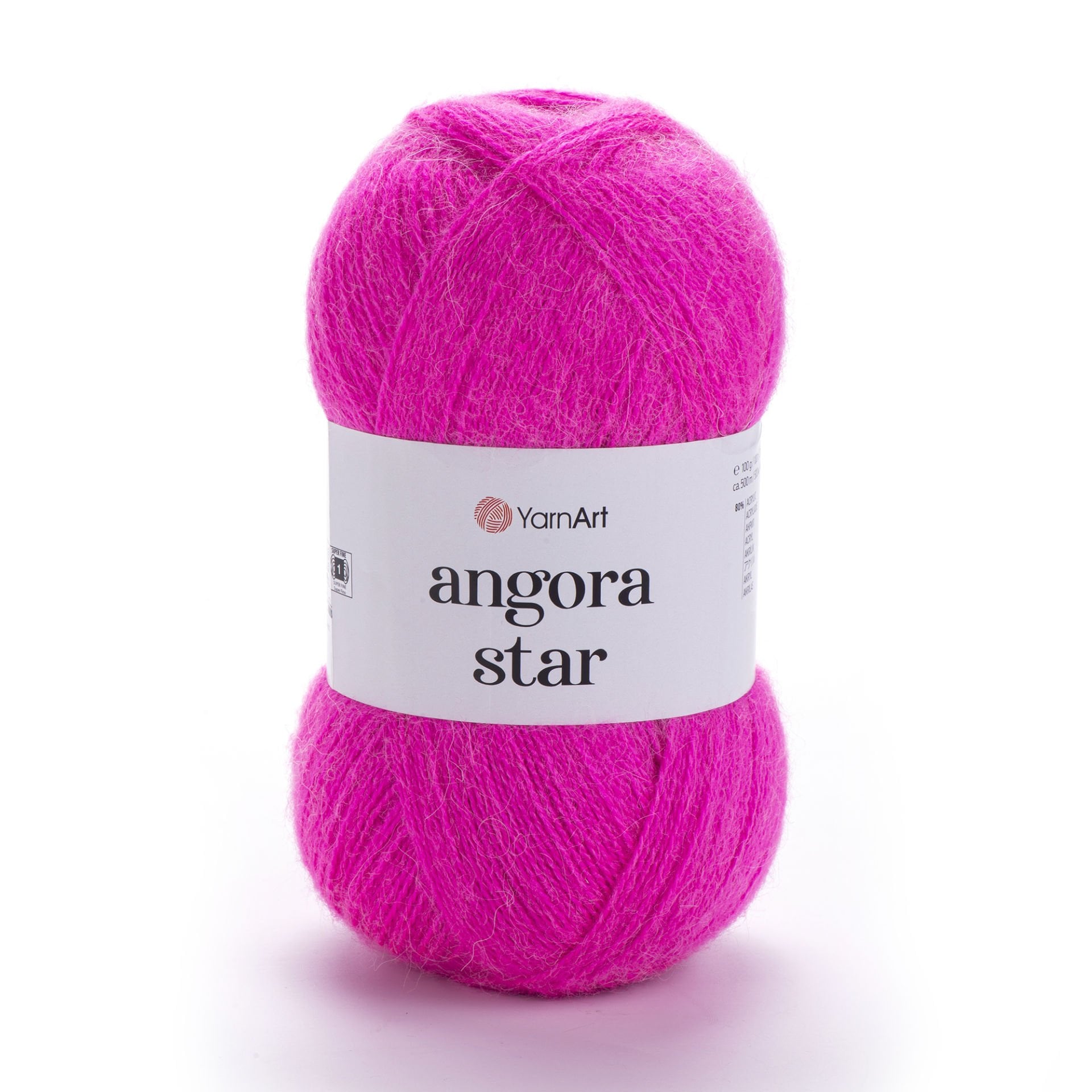 YARNART ANGORA STAR - EL ÖRGÜ İPİ FOSFORLU PEMBE - 174