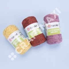 YARNART TWISTED MACRAME 3 MM LUREX - MAKROME EL ÖRGÜ İPİ SÜTLÜ KAHVE - 768