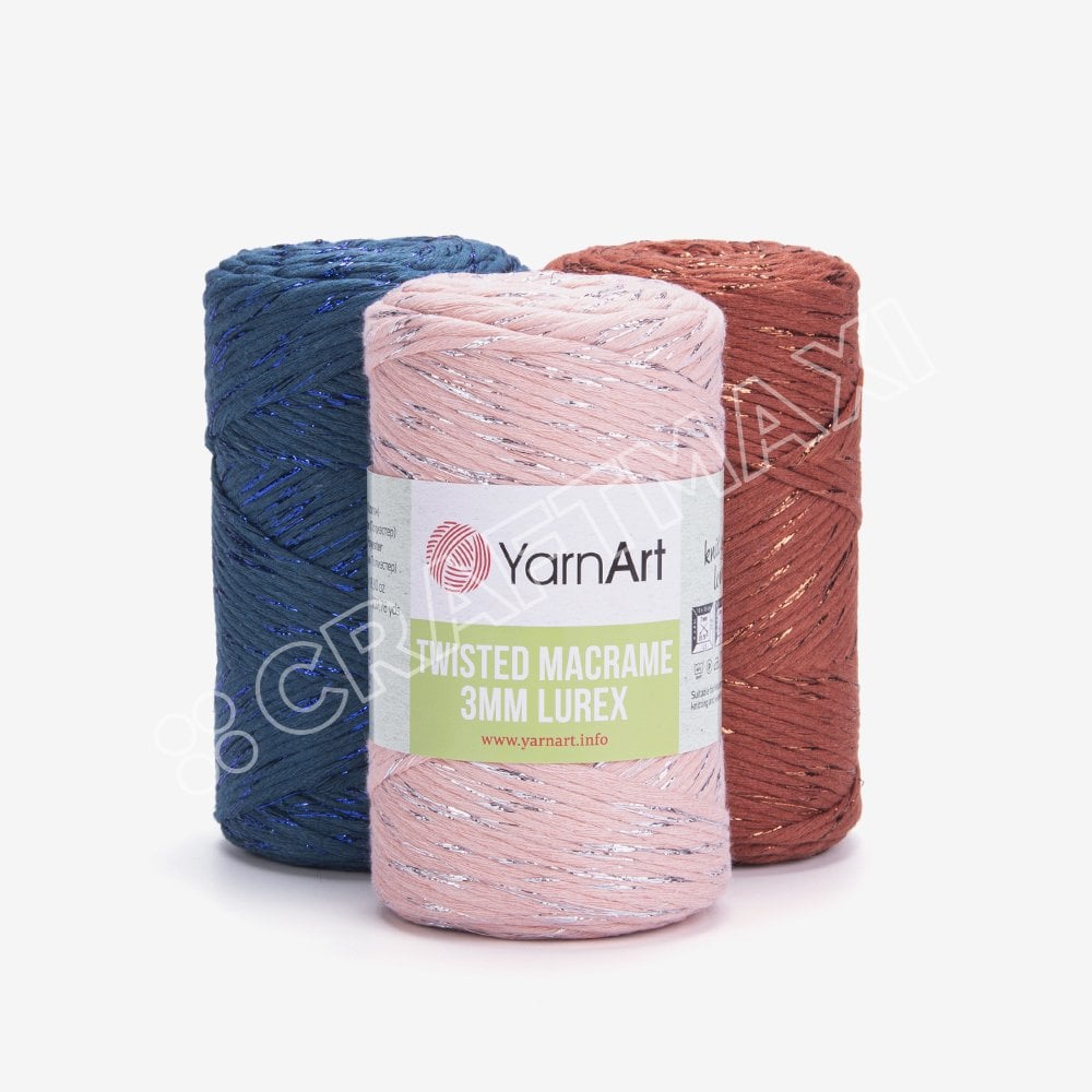 YARNART TWISTED MACRAME 3 MM LUREX - MAKROME EL ÖRGÜ İPİ