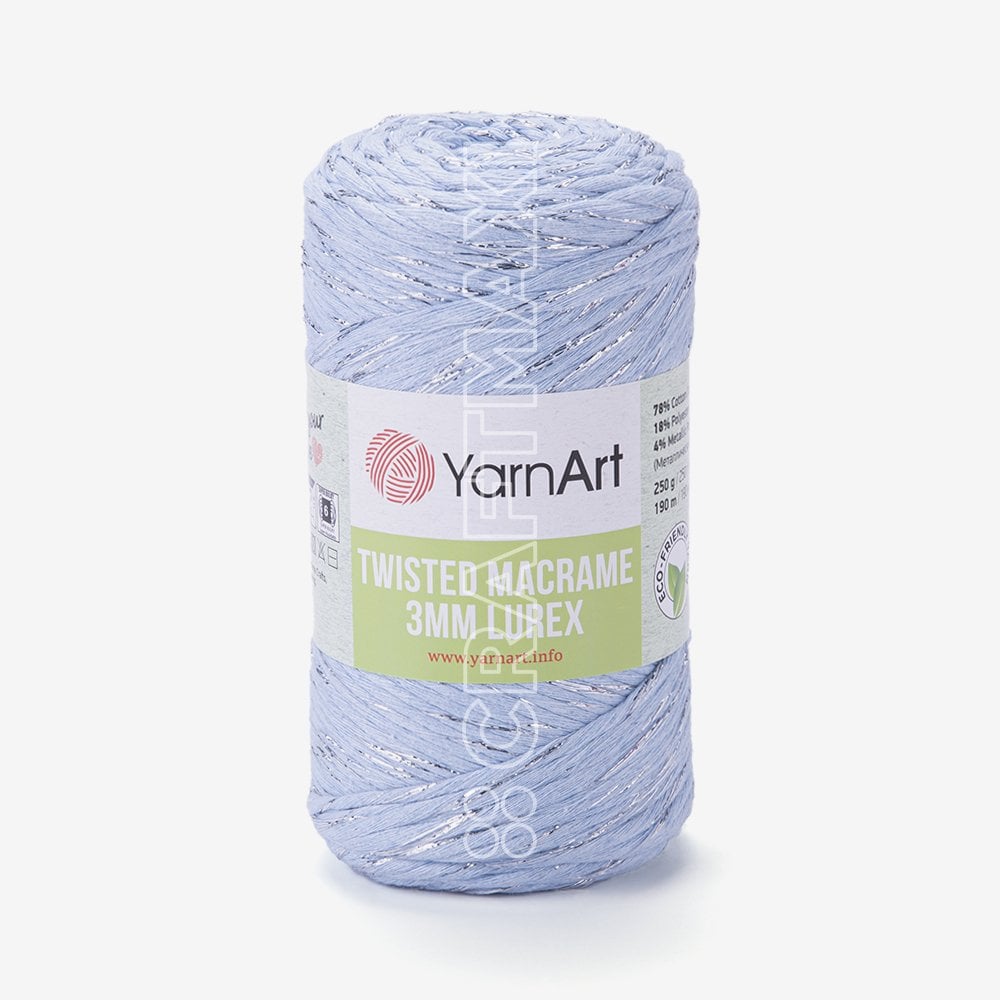 YARNART TWISTED MACRAME 3 MM LUREX - MAKROME EL ÖRGÜ İPİ BEBE MAVİSİ - 760