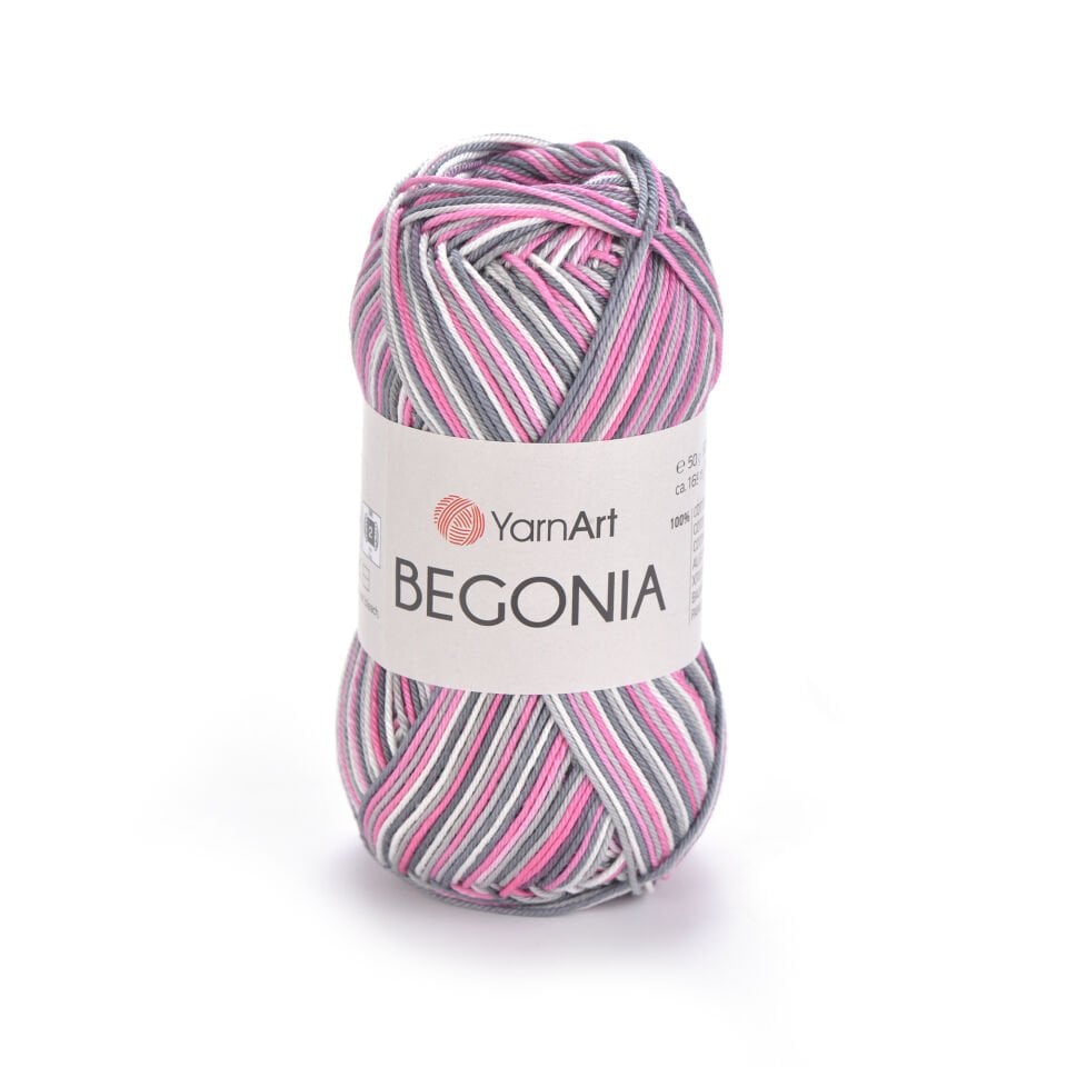 YARNART BEGONIA MELANGE - EBRULİ, MERSERİZE EL ÖRGÜ İPİ EBRULİ - 504