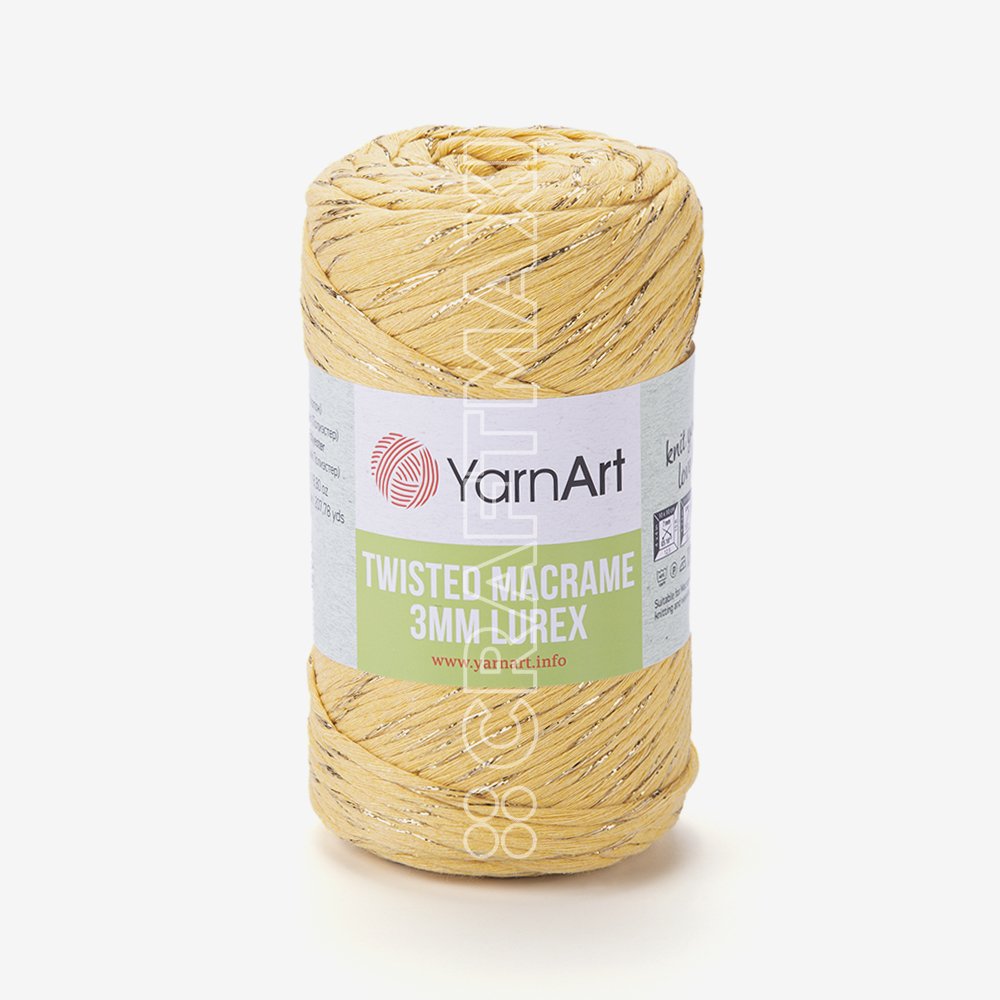YARNART TWISTED MACRAME 3 MM LUREX - MAKROME EL ÖRGÜ İPİ HARDAL - 764