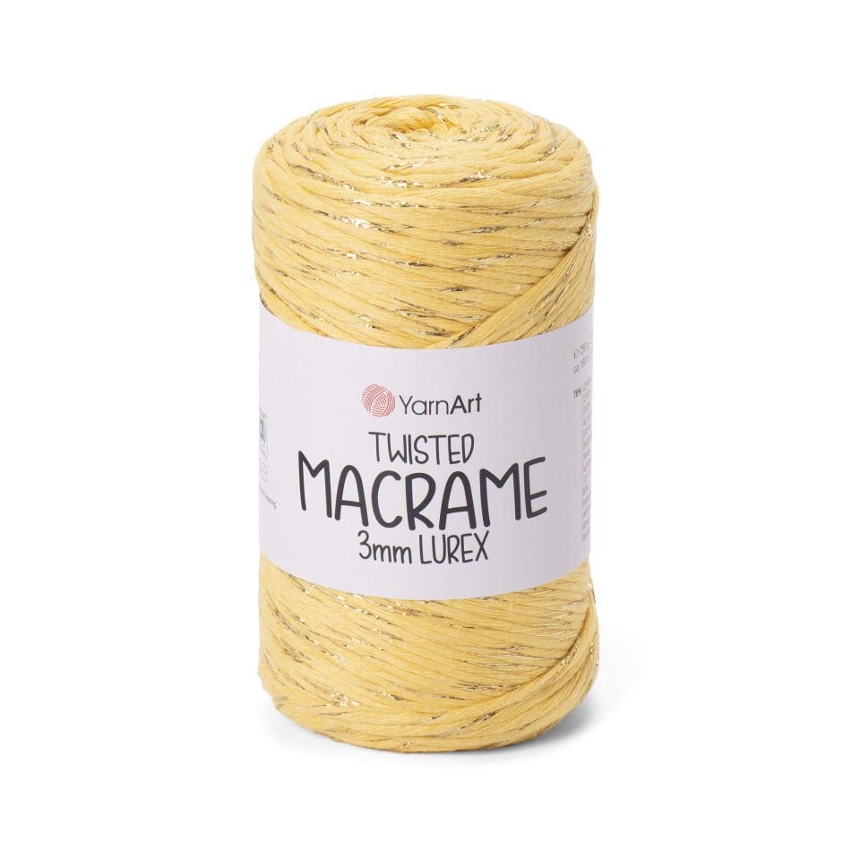 YARNART TWISTED MACRAME 3 MM LUREX - MAKROME EL ÖRGÜ İPİ HARDAL - 764