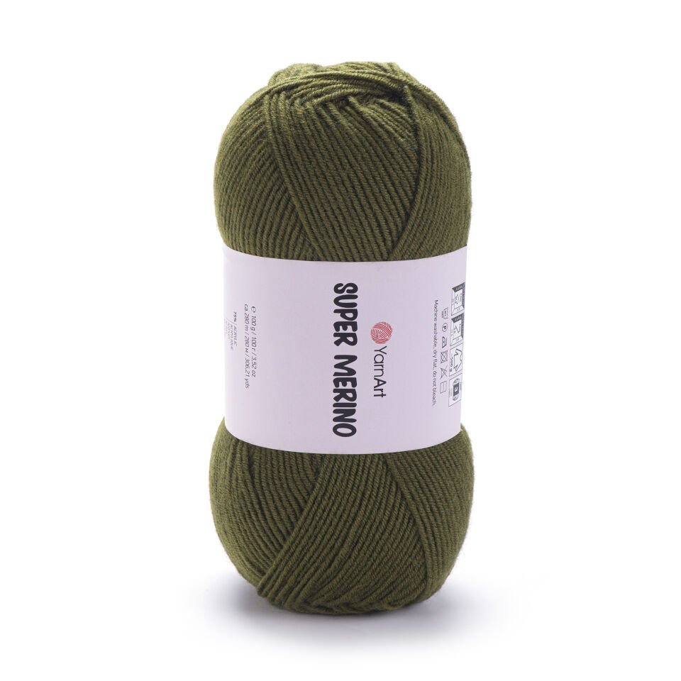 YARNART SUPER MERINO - EL ÖRGÜ İPİ ZEYTİN YEŞİLİ - 263