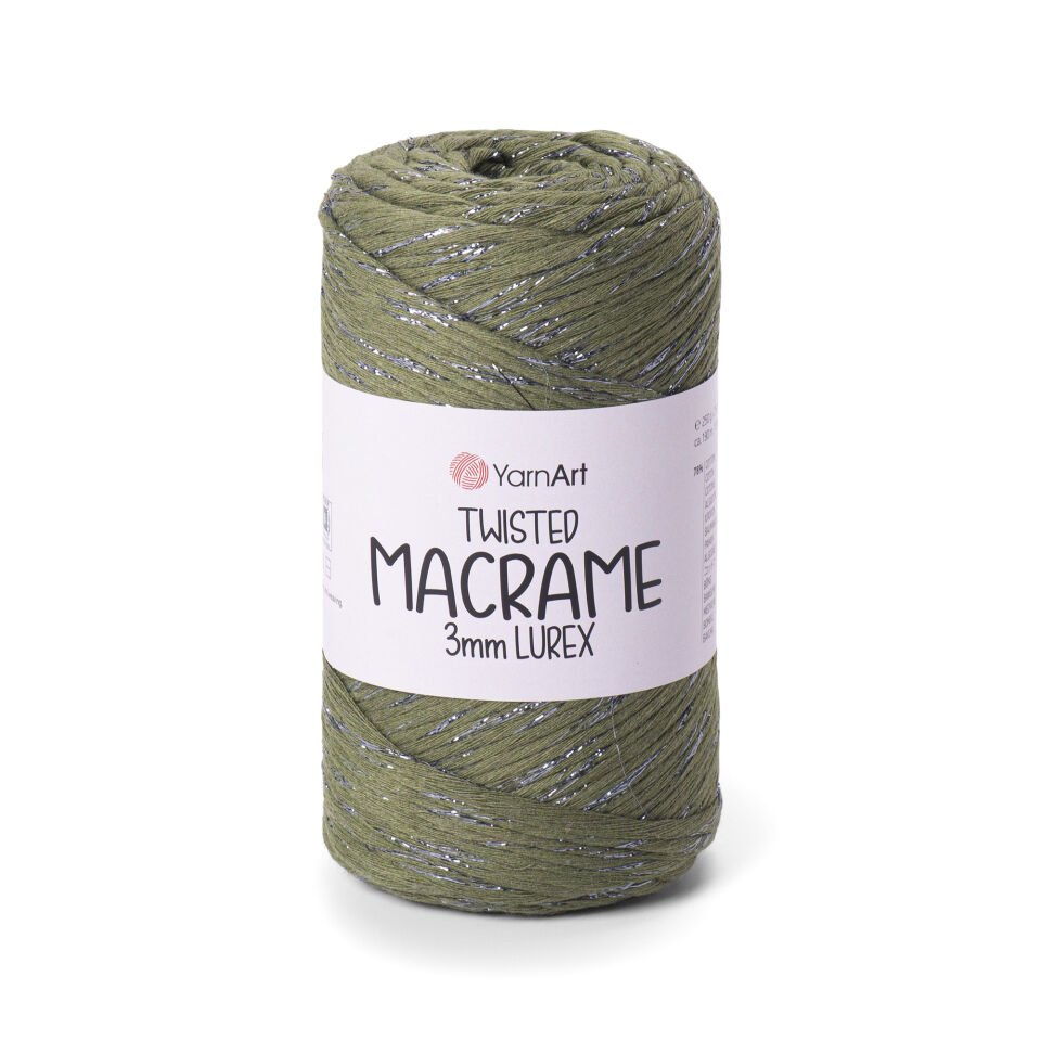 YARNART TWISTED MACRAME 3 MM LUREX - MAKROME EL ÖRGÜ İPİ KOYU YEŞİL - 787