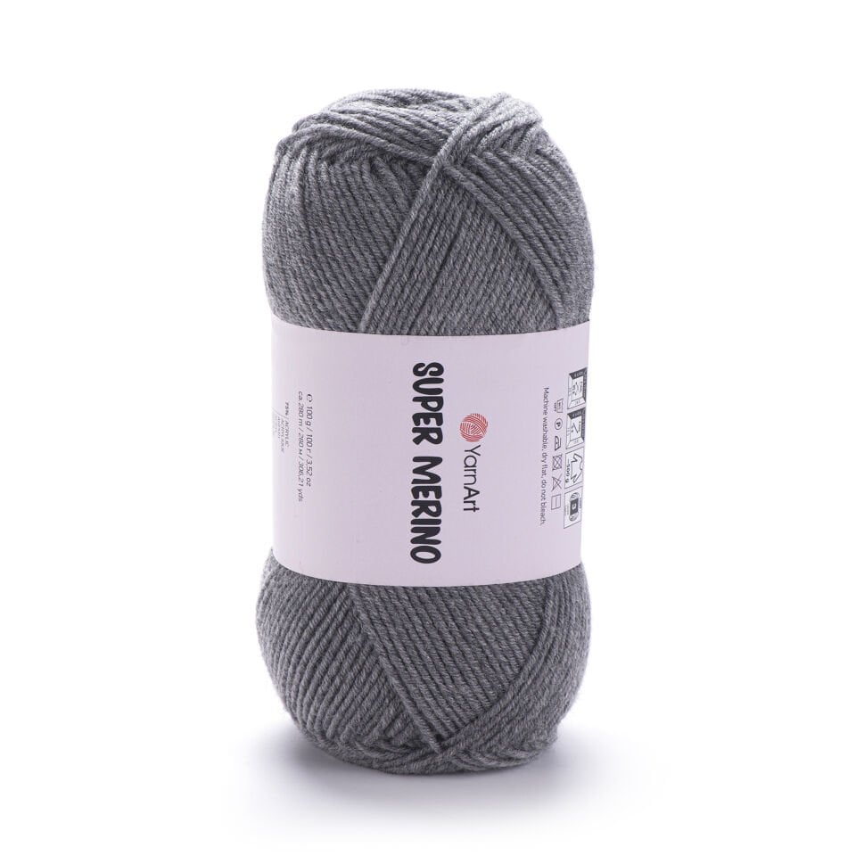 YARNART SUPER MERINO - EL ÖRGÜ İPİ GRİ - 194