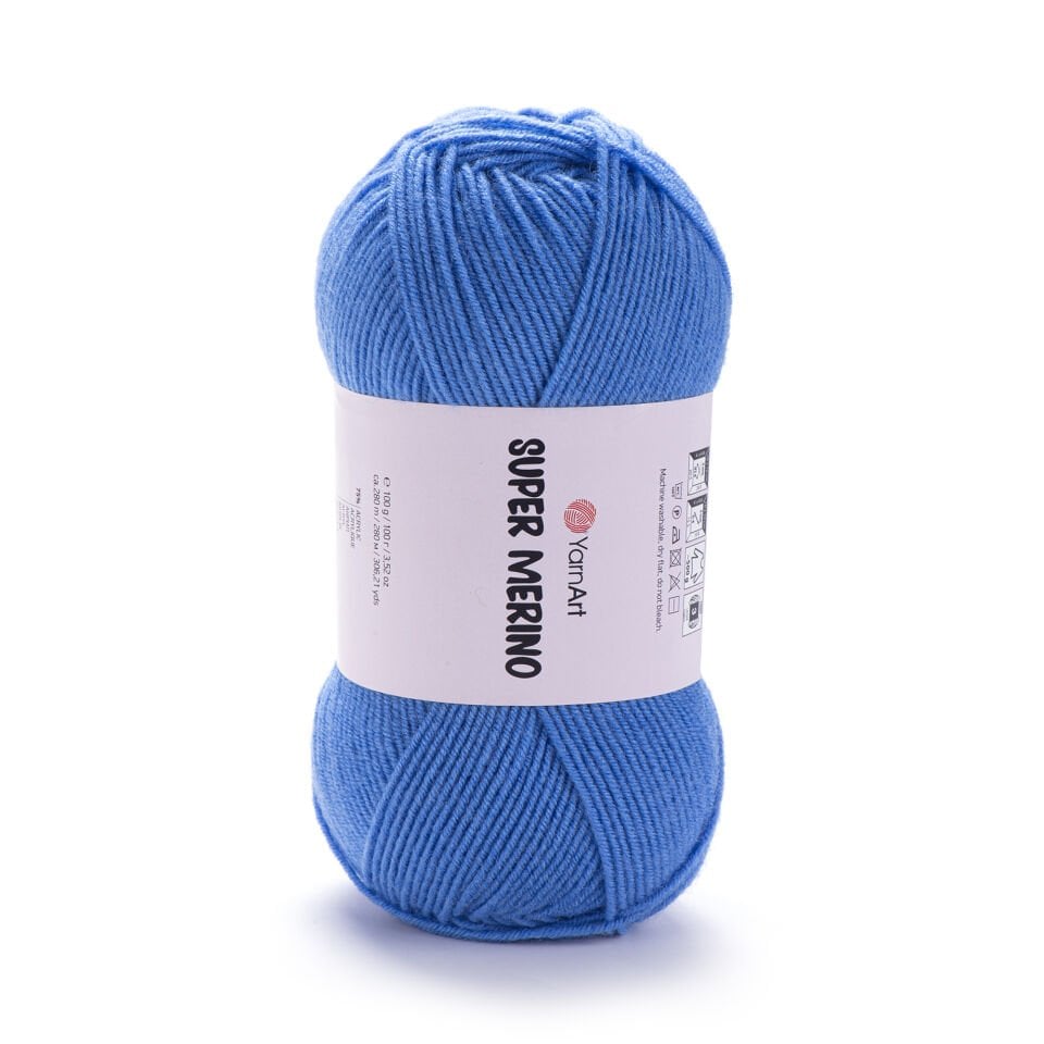 YARNART SUPER MERINO - EL ÖRGÜ İPİ MAVİ - 1256