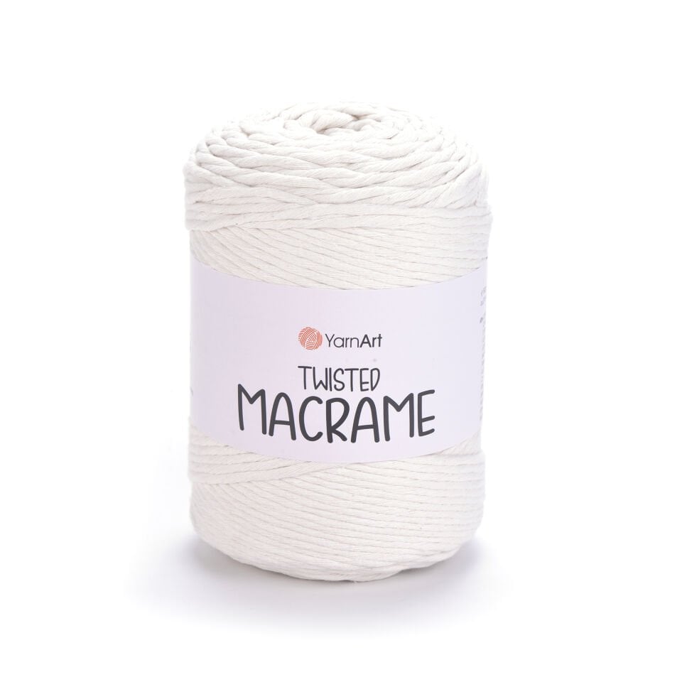 YARNART TWISTED MACRAME - MAKROME EL ÖRGÜ İPİ KIRIK BEYAZ - 752