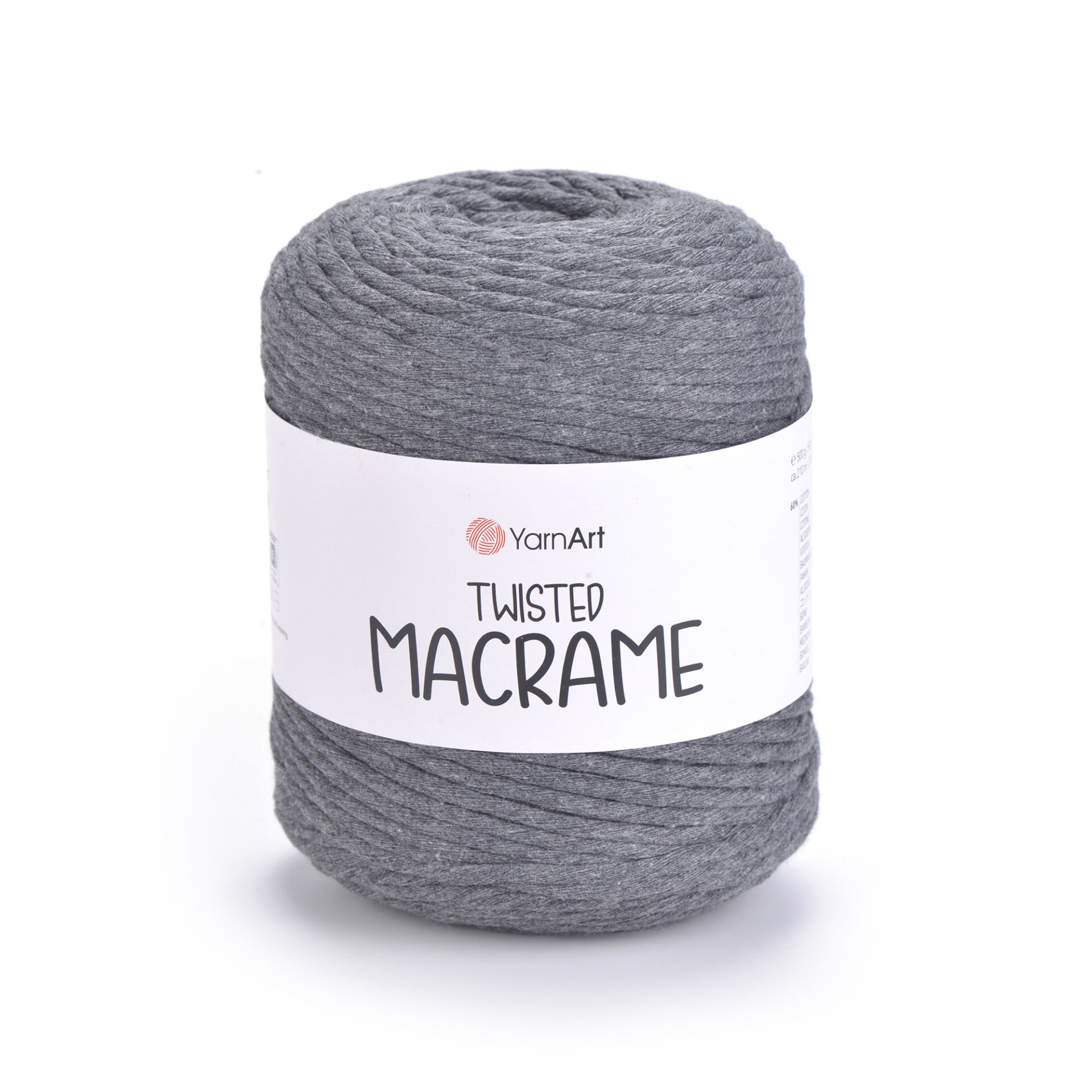 YARNART TWISTED MACRAME - MAKROME EL ÖRGÜ İPİ ANTRASİT - 790