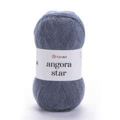 YARNART ANGORA STAR - EL ÖRGÜ İPİ GRİ-MAVİ - 3864
