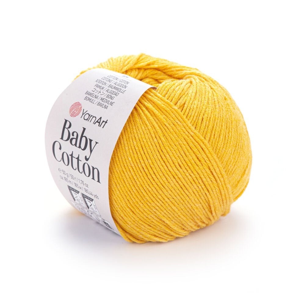 YARNART BABY COTTON - BEBEK EL ÖRGÜ İPİ SARI - 432