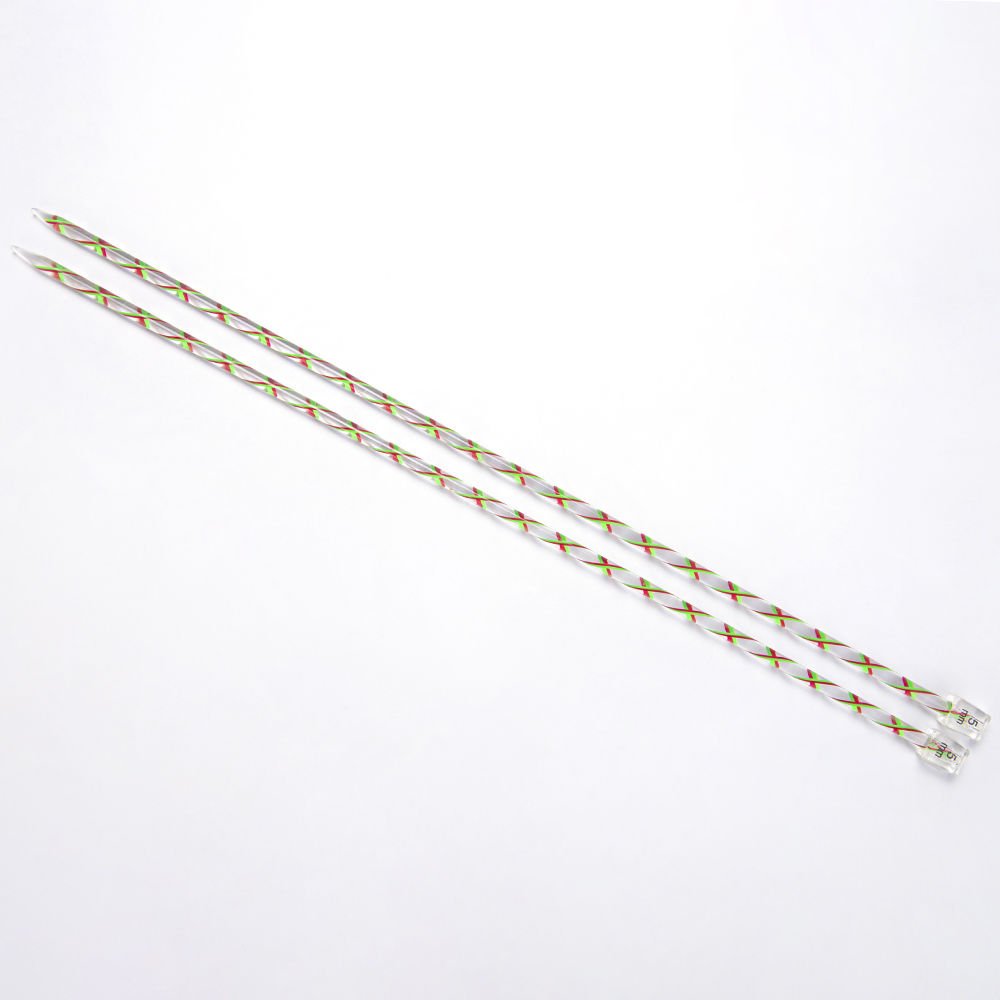 RENKLİ PLASTİK ÖRGÜ ŞİŞİ 35 CM YEŞİL - 5 MM