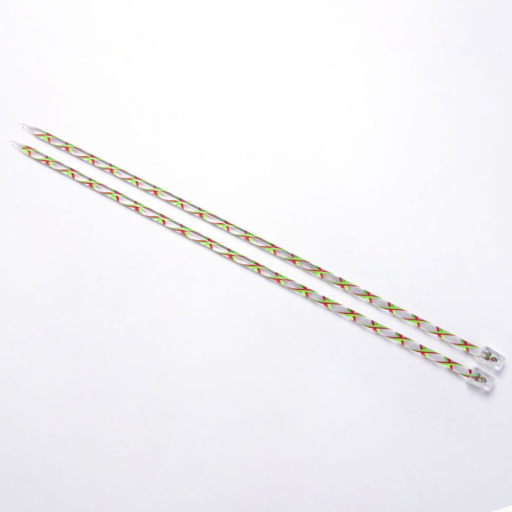 RENKLİ PLASTİK ÖRGÜ ŞİŞİ 35 CM YEŞİL - 6 MM