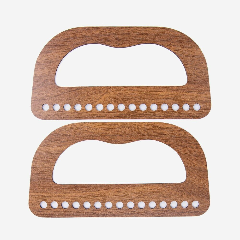 AHŞAP ÇANTA SAPI - DELİKLİ D MODEL - 2 ADET CEVİZ - 20X10 CM