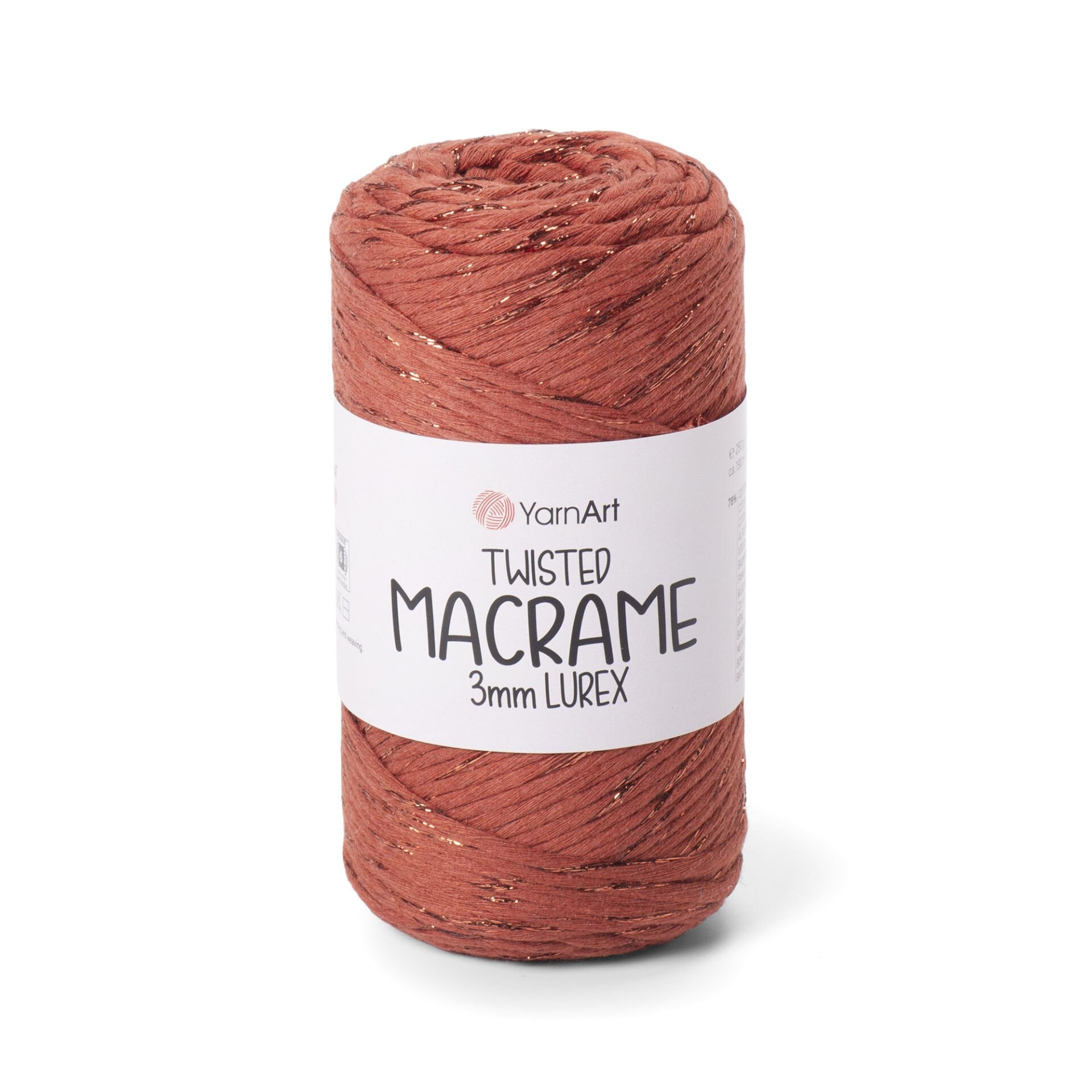 YARNART TWISTED MACRAME 3 MM LUREX - MAKROME EL ÖRGÜ İPİ KİREMİT - 785