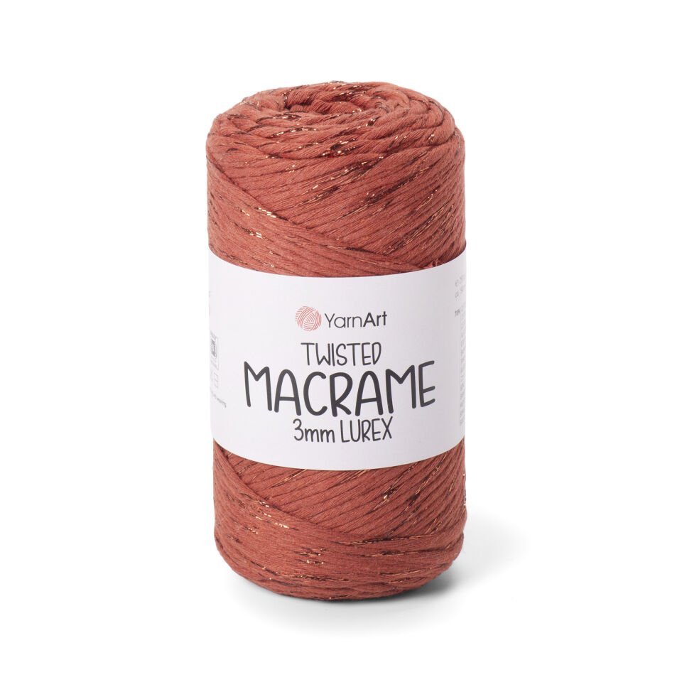 YARNART TWISTED MACRAME 3 MM LUREX - MAKROME EL ÖRGÜ İPİ KİREMİT - 785