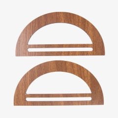 AHŞAP ÇANTA SAPI - DÜZ D MODEL - 2 ADET CEVİZ - 20X10 CM