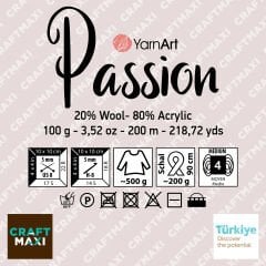 YARNART PASSION - EBRULİ EL ÖRGÜ İPİ EBRULİ - 1245