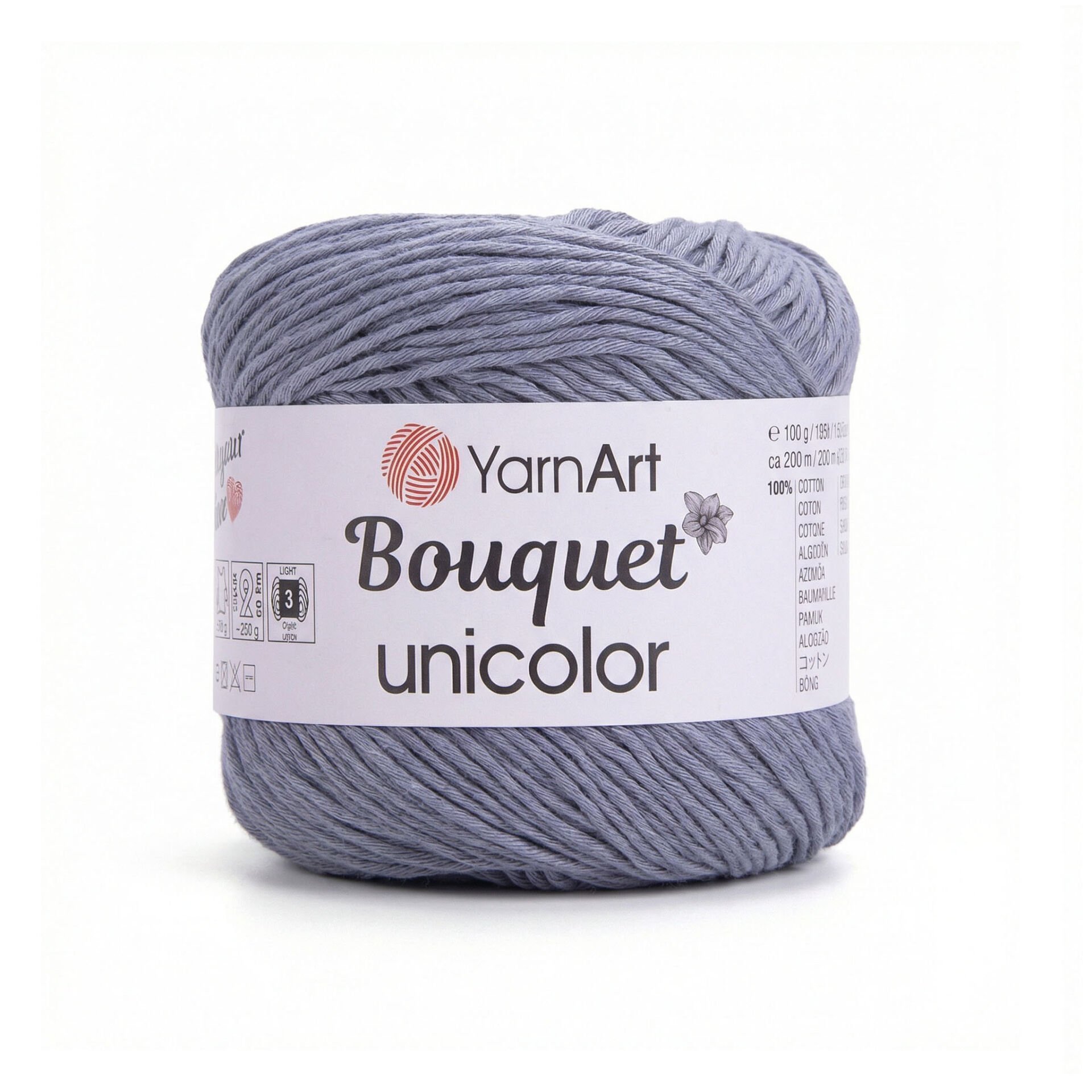 YARNART BOUQUET UNICOLOR - EL ÖRGÜ İPİ GRİ - 3203