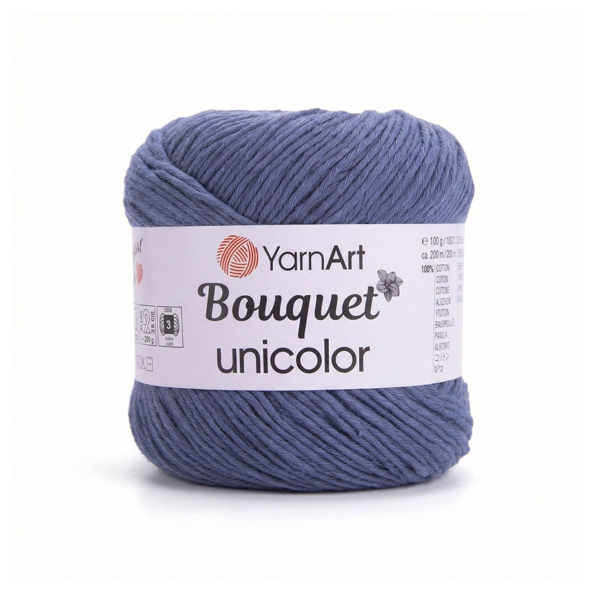 YARNART BOUQUET UNICOLOR - EL ÖRGÜ İPİ GRİ-MAVİ - 3204
