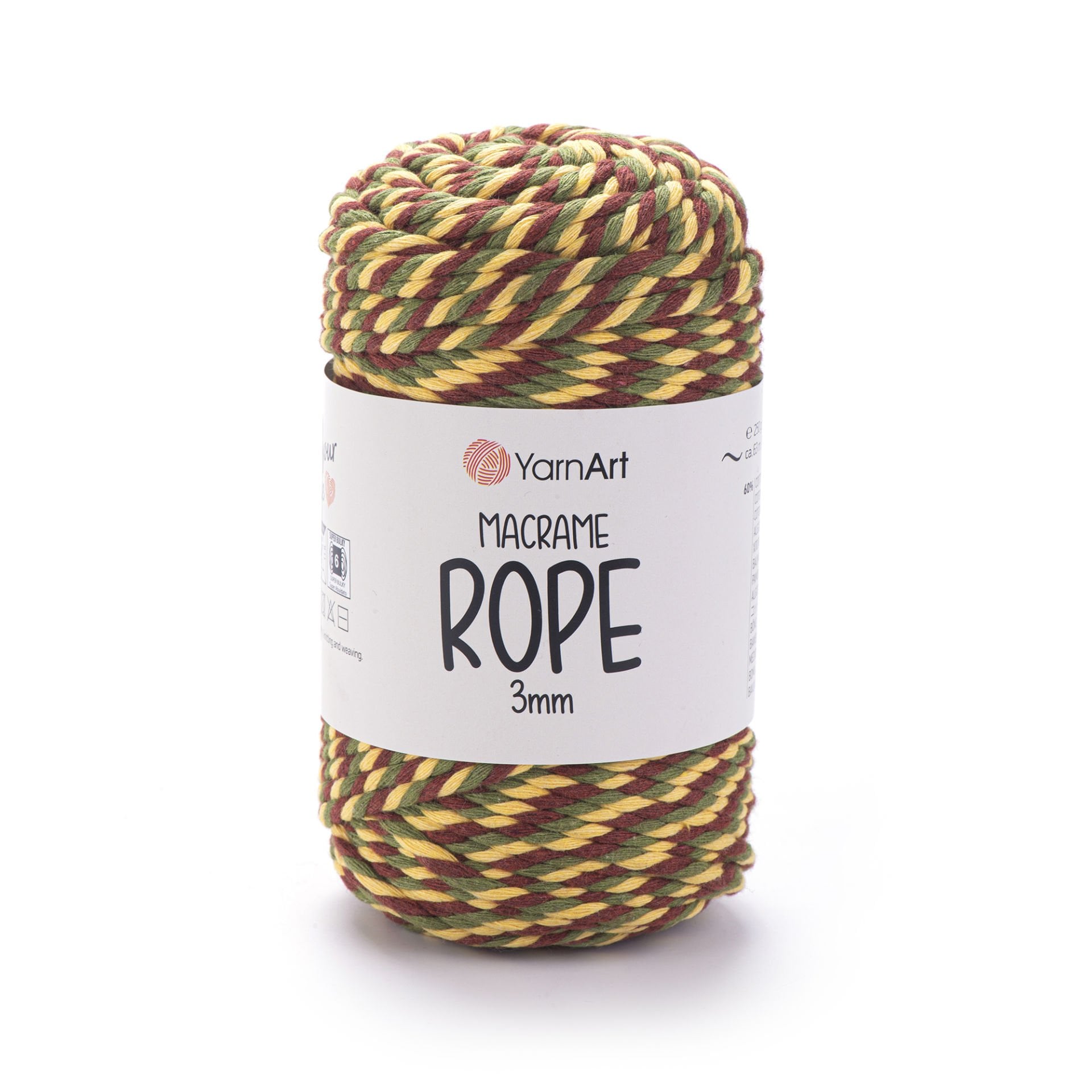 YARNART MACRAME ROPE 3 MM - MAKROME EL ÖRGÜ İPİ EBRULİ - 823