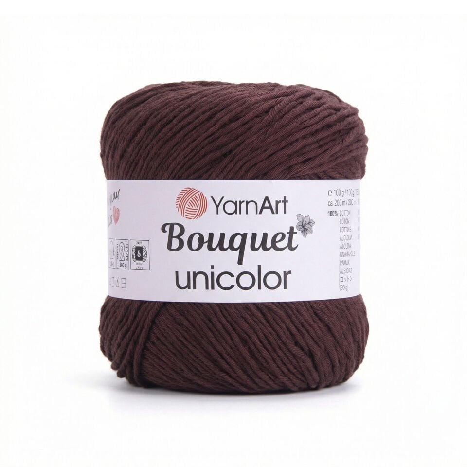 YARNART BOUQUET UNICOLOR - EL ÖRGÜ İPİ KAHVERENGİ - 3209