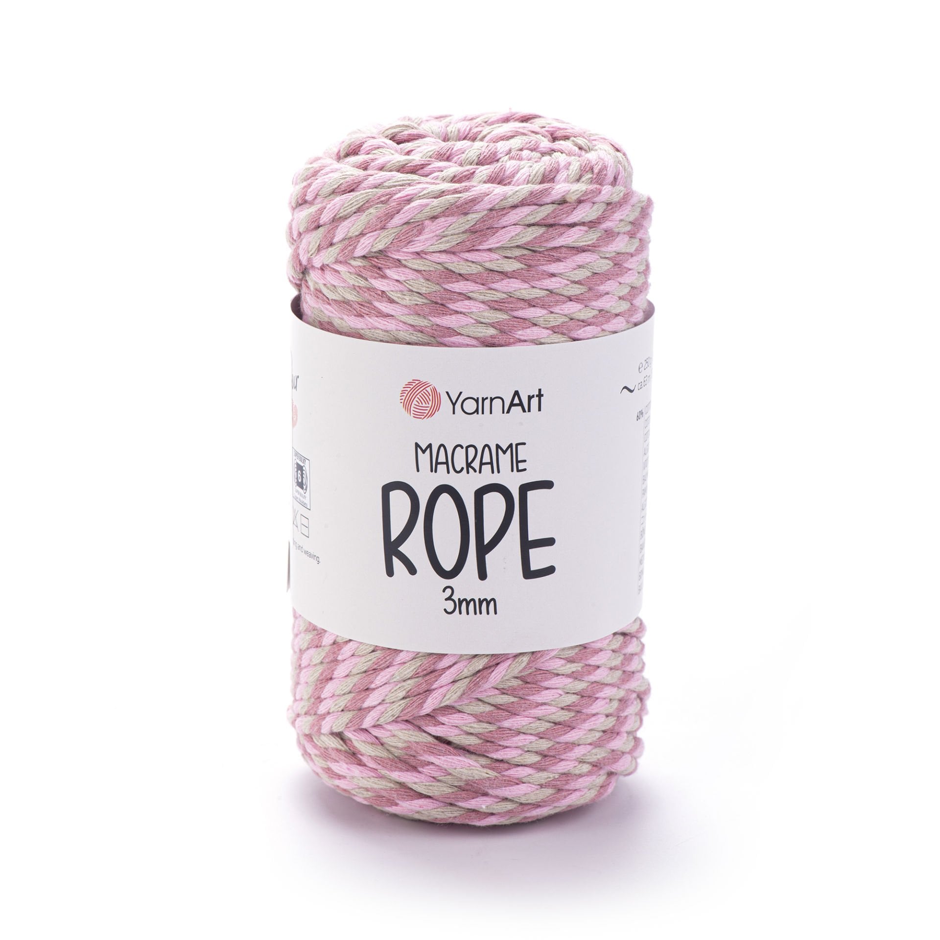 YARNART MACRAME ROPE 3 MM - MAKROME EL ÖRGÜ İPİ EBRULİ - 824