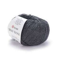 YARNART SILKY WOOL - EL ÖRGÜ İPİ SİYAH - 335