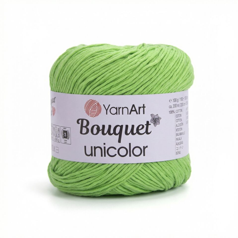 YARNART BOUQUET UNICOLOR - EL ÖRGÜ İPİ YEŞİL - 3219