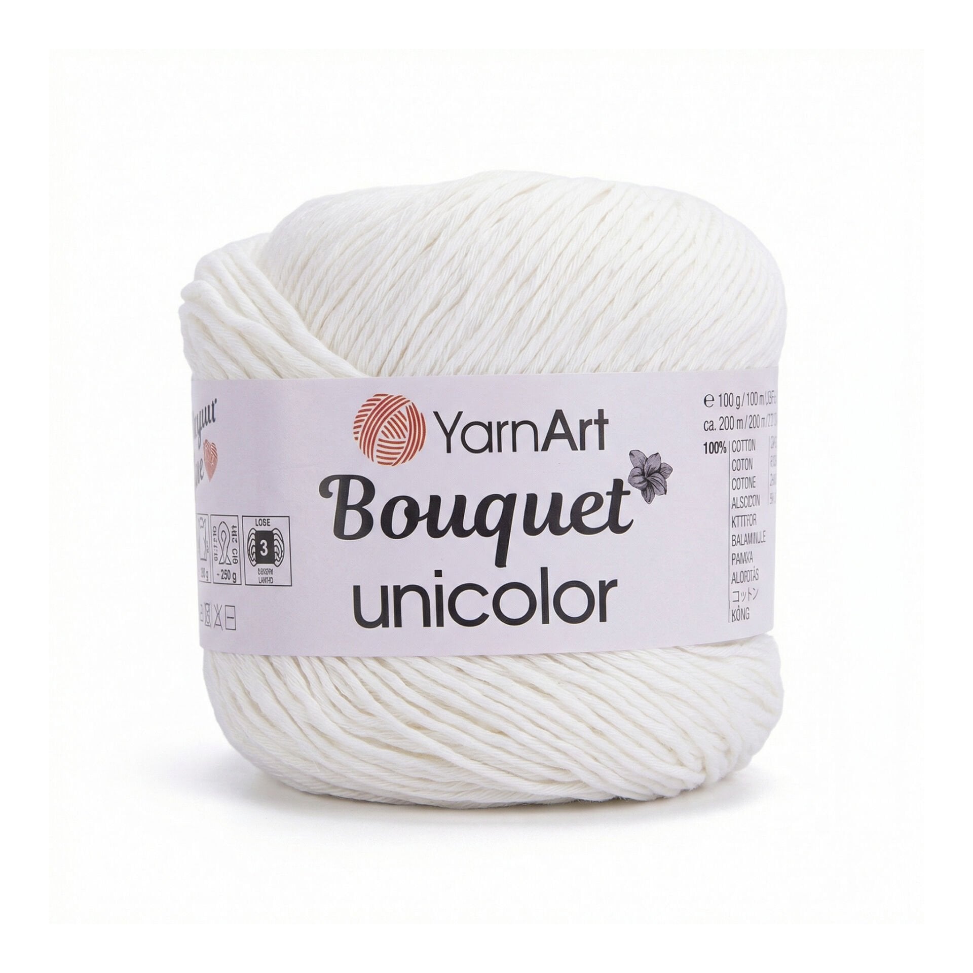 YARNART BOUQUET UNICOLOR - EL ÖRGÜ İPİ BEYAZ - 3201