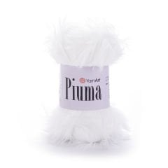 YARNART PIUMA - EL ÖRGÜ İPİ BEYAZ - 4401