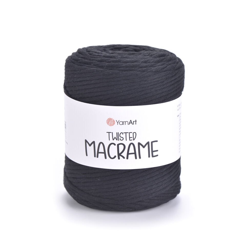 YARNART TWISTED MACRAME - MAKROME EL ÖRGÜ İPİ SİYAH - 750