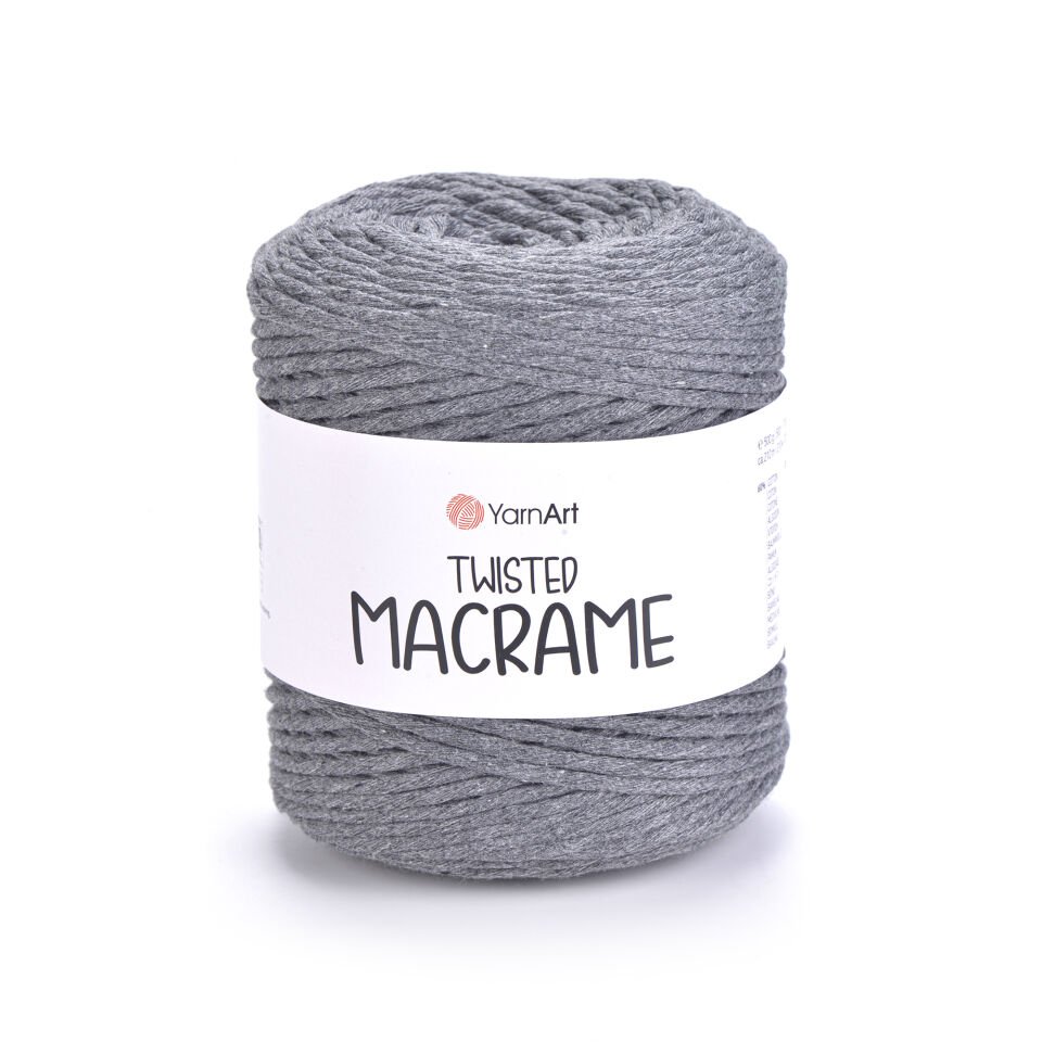 YARNART TWISTED MACRAME - MAKROME EL ÖRGÜ İPİ GRİ - 758