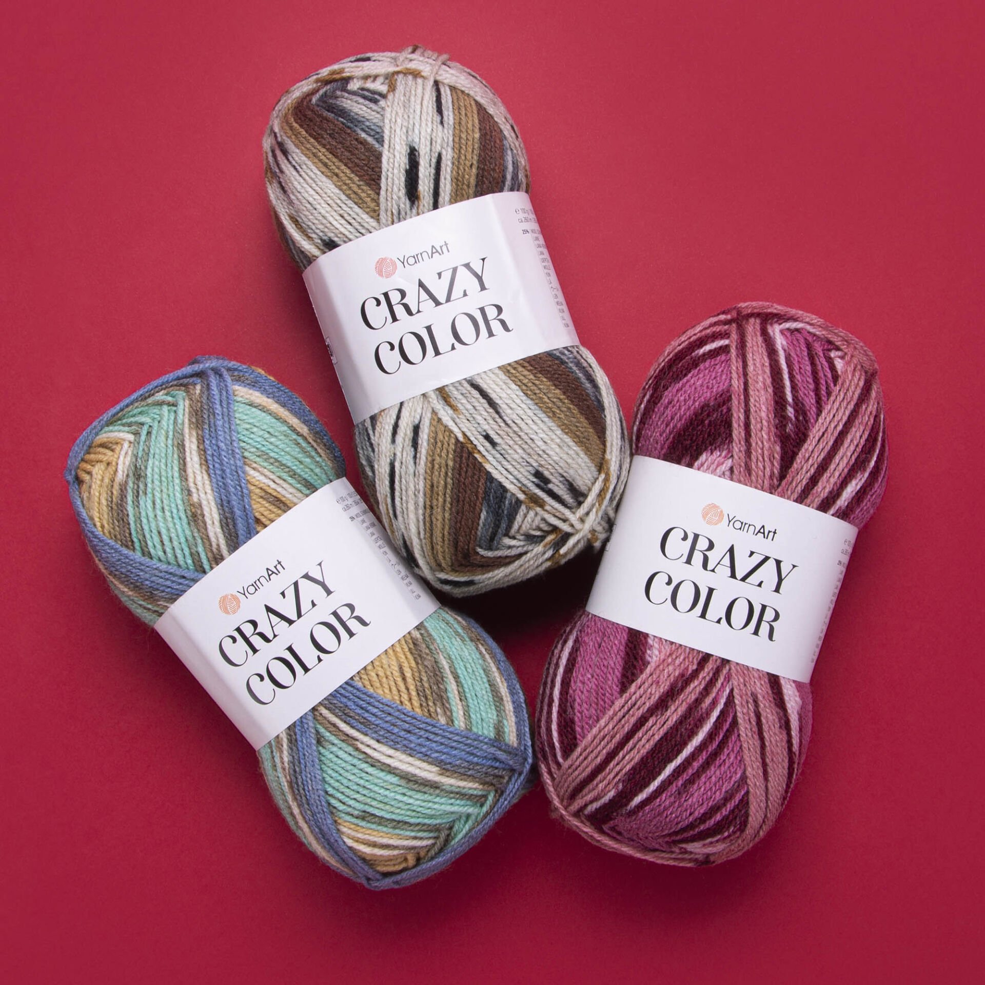 YARNART CRAZY COLOR - EBRULİ EL ÖRGÜ İPİ