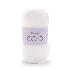 YARNART GOLD - SİMLİ EL ÖRGÜ İPİ BEYAZ-SİMLİ - 9362