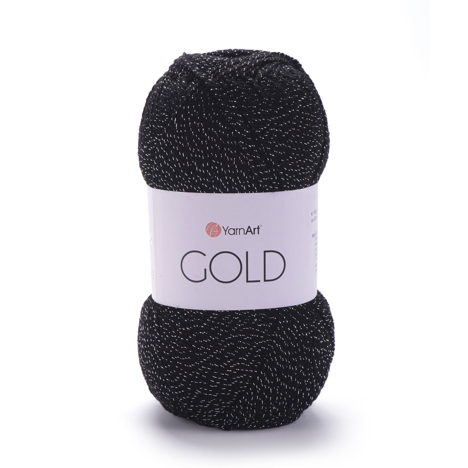 YARNART GOLD - SİMLİ EL ÖRGÜ İPİ SİYAH-GÜMÜŞ SİMLİ - 13284