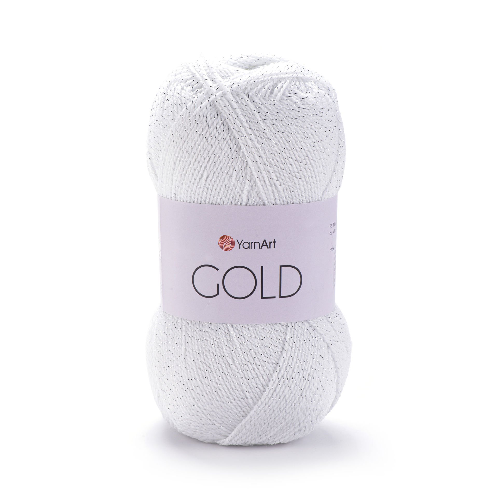 YARNART GOLD - SİMLİ EL ÖRGÜ İPİ BEYAZ-GÜMÜŞ SİMLİ - 9051