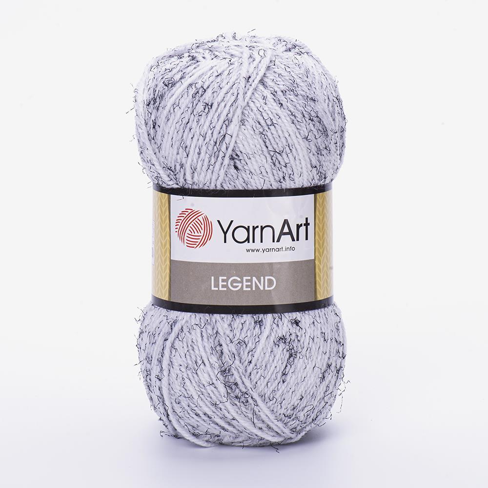 YARNART LEGEND - KIRÇILLI EL ÖRGÜ İPİ KIRÇILLI BEYAZ - 8821