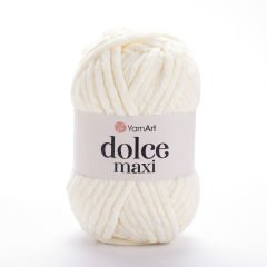 YARNART DOLCE MAXI - KADİFE EL ÖRGÜ İPİ KIRIK BEYAZ - 745