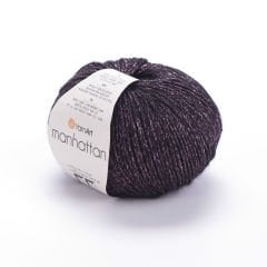 YARNART MANHATTAN - SİMLİ EL ÖRGÜ İPİ SİYAH-MOR SİMLİ - 906