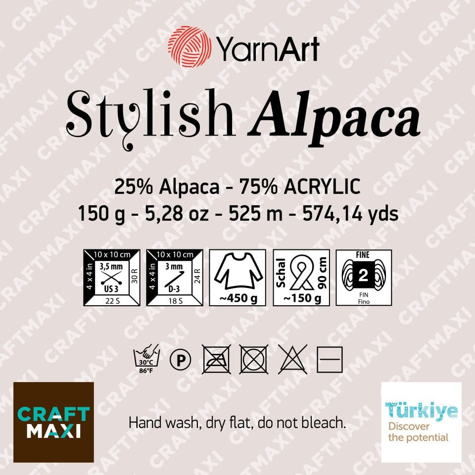YARNART STYLISH ALPACA - EBRULİ EL ÖRGÜ İPİ EBRULİ - 7718