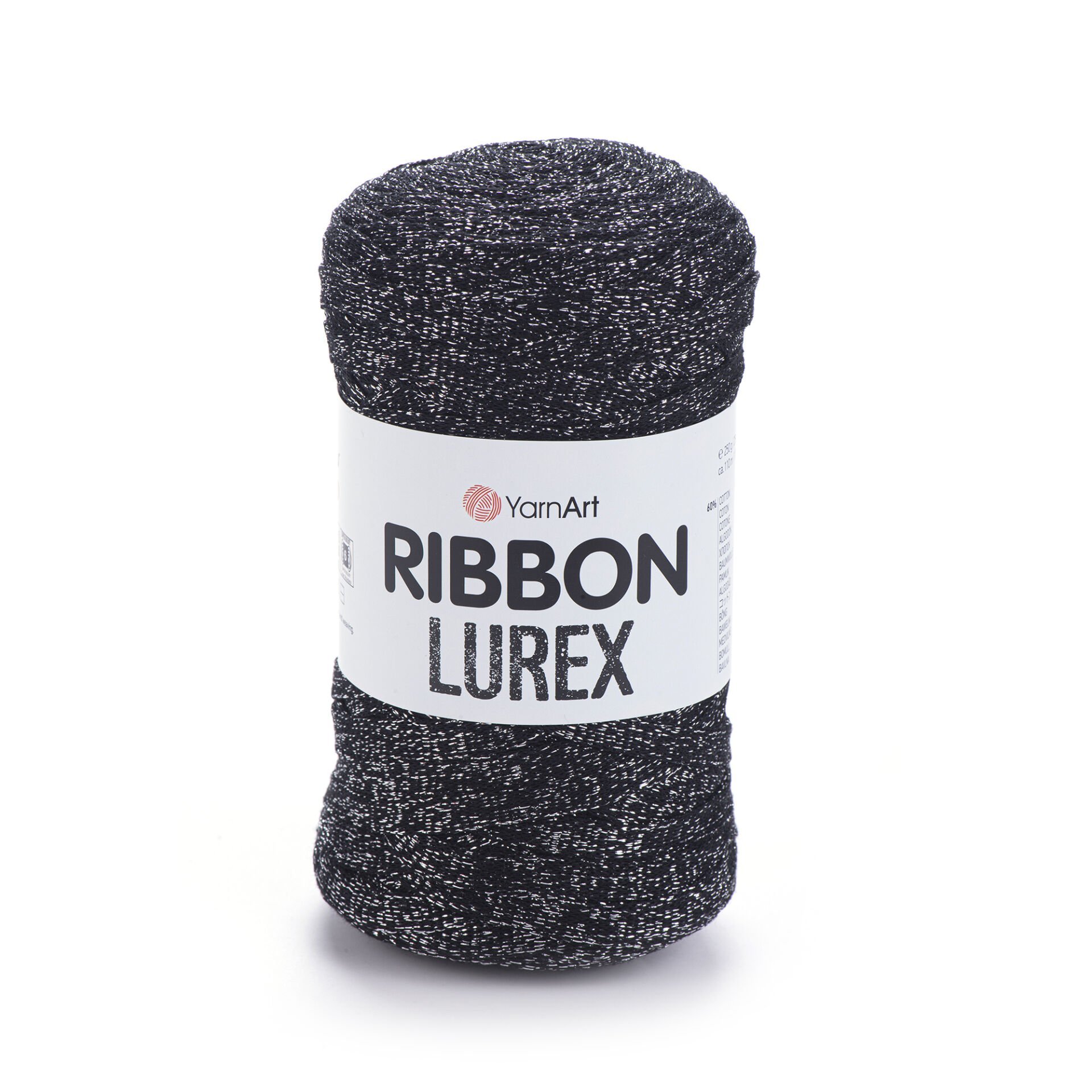 YARNART RIBBON LUREX - SİMLİ, AKSESUAR EL ÖRGÜ İPİ SİYAH-GÜMÜŞ SİMLİ - 723
