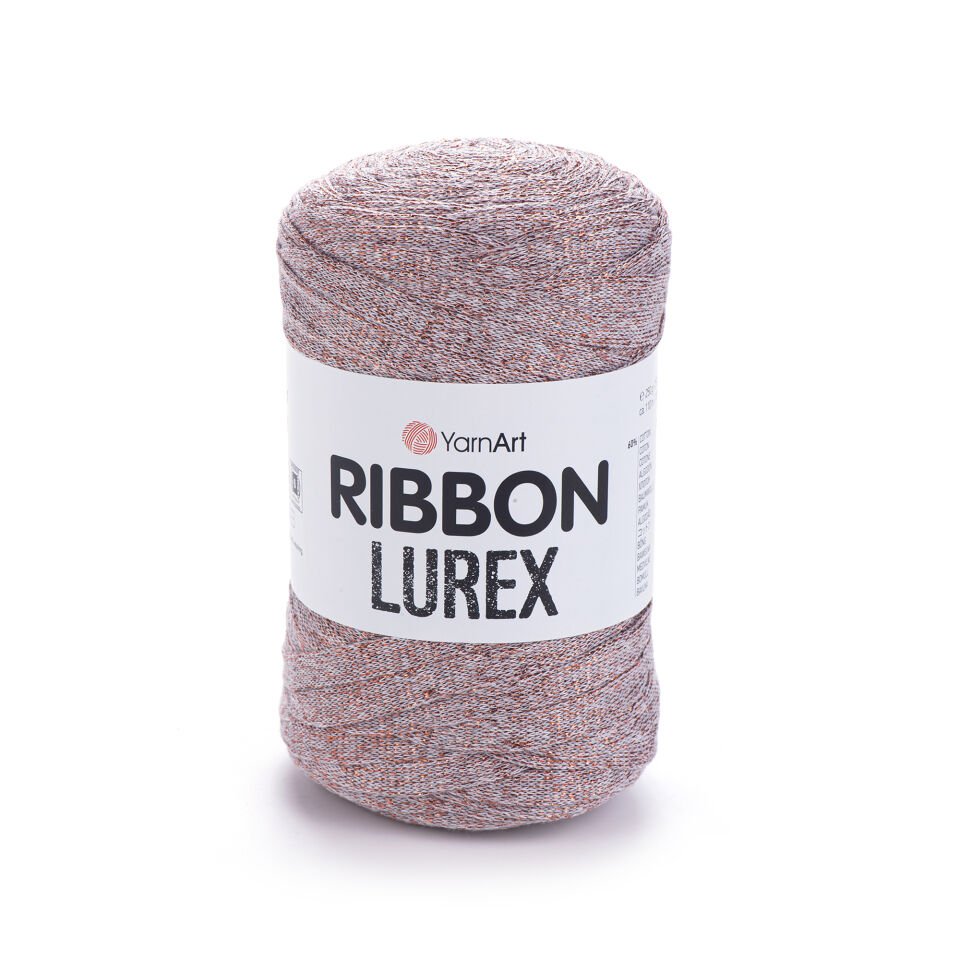 YARNART RIBBON LUREX - SİMLİ, AKSESUAR EL ÖRGÜ İPİ GRİ-BAKIR SİMLİ - 727