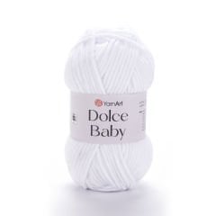 YARNART DOLCE BABY - KADİFE, BEBEK EL ÖRGÜ İPİ BEYAZ - 741