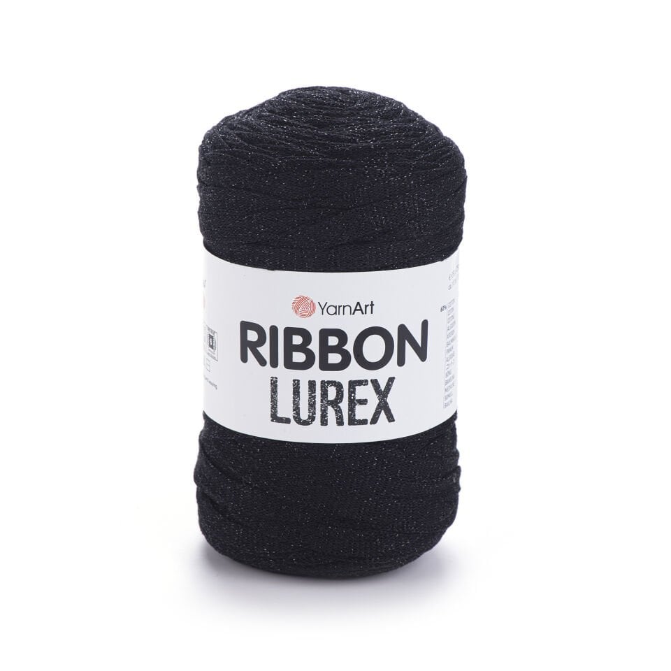 YARNART RIBBON LUREX - SİMLİ, AKSESUAR EL ÖRGÜ İPİ SİYAH - 722