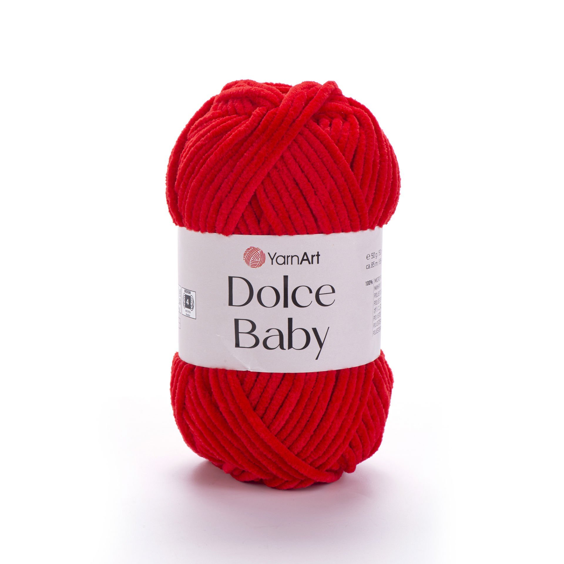 YARNART DOLCE BABY - KADİFE, BEBEK EL ÖRGÜ İPİ KIRMIZI - 748