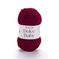 YARNART DOLCE BABY - KADİFE, BEBEK EL ÖRGÜ İPİ BORDO - 752