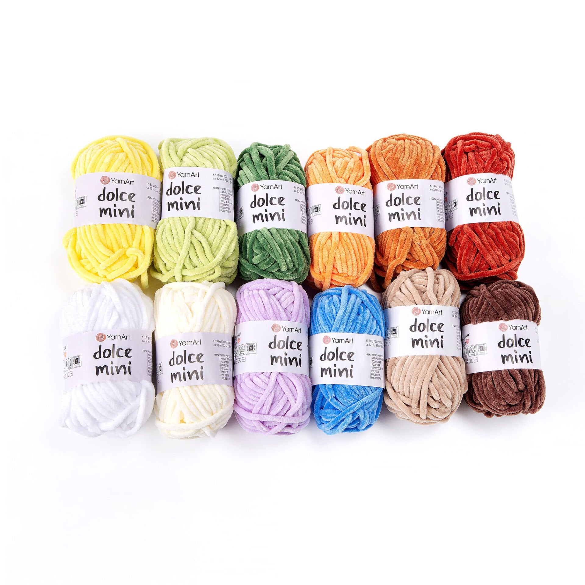 YARNART DOLCE MINI - 12 ADET ÖRGÜ İPİ ÇOK RENKLİ - A